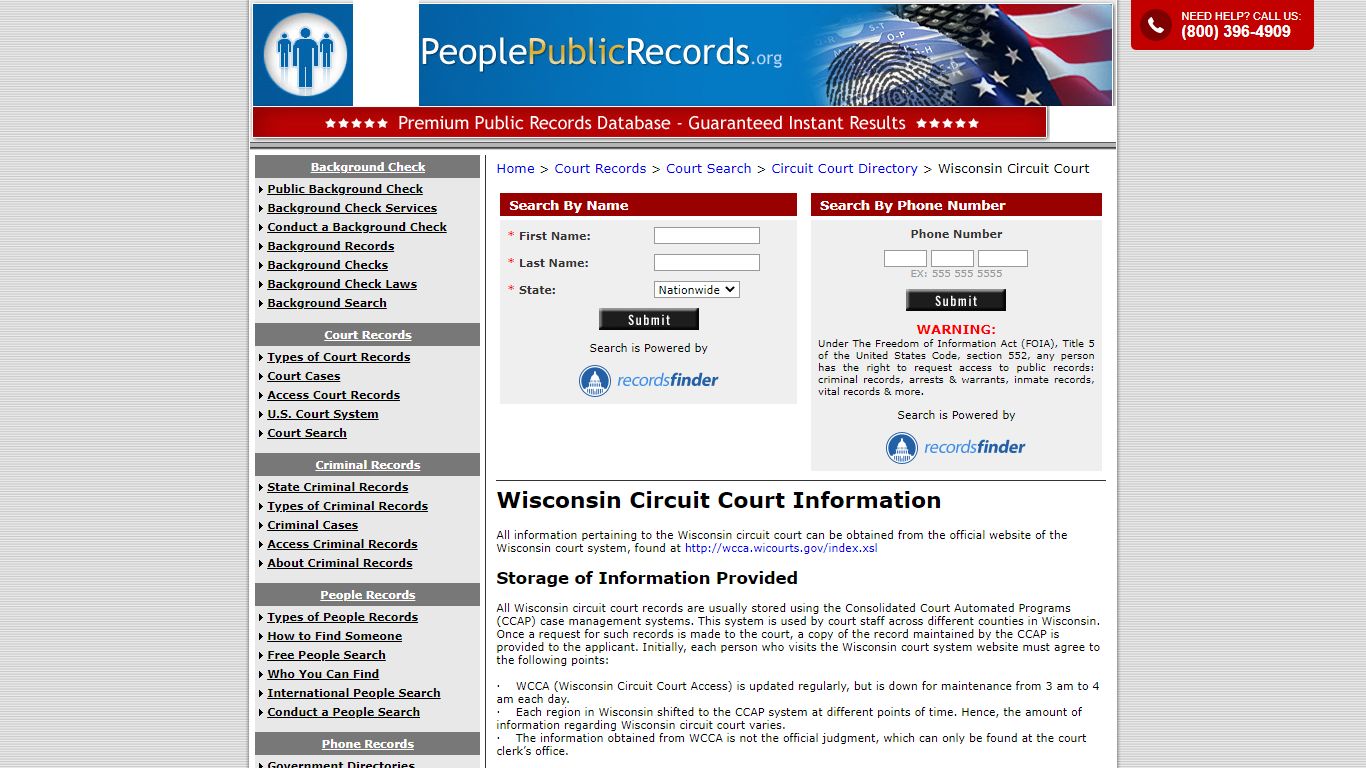 Wisconsin Circuit Court - PeoplePublicRecords.org